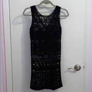 Black macrame dress